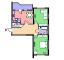 2-комнатная планировка квартиры в доме по адресу Демиевская улица 18