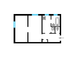 2-комнатная планировка квартиры в доме по проекту 1-480-15к
