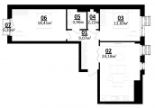 2-комнатная планировка квартиры в доме по адресу Величко Михаила улица 40/2