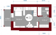 1-комнатная планировка квартиры в доме по адресу Соборная улица 2к (2)