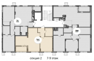 Поэтажная планировка квартир в доме по адресу Салютная улица 2б (18)