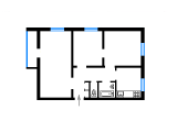 3-кімнатне планування квартири в будинку по проєкту 1-447С-25