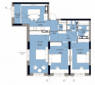 3-кімнатне планування квартири в будинку за адресою Жмаченко генерала вулиця 26