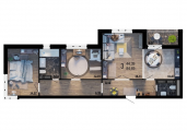 3-комнатная планировка квартиры в доме по адресу Тираспольская улица 54