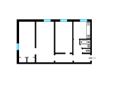 3-кімнатне планування квартири в будинку по проєкту Л-5м