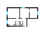 3-кімнатне планування квартири в будинку по проєкту 1-228-5