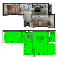 2-комнатная планировка квартиры в доме по адресу Возрождения улица дом 1