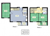 3-комнатная планировка квартиры в доме по адресу Набережная улица 6г (2)