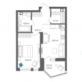 1-комнатная планировка квартиры в доме по адресу Военный проезд 8