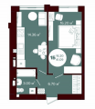 1-комнатная планировка квартиры в доме по адресу Соборная улица 2к