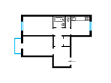2-кімнатне планування квартири в будинку по проєкту 1-406-13