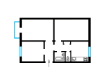 3-комнатная планировка квартиры в доме по проекту 1-424-15