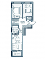 3-комнатная планировка квартиры в доме по адресу Сверстюка Евгения улица (Расковой Марины улица) 54