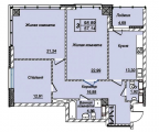 3-кімнатне планування квартири в будинку за адресою Драгомирова Михайла вулиця 11б