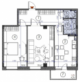 2-комнатная планировка квартиры в доме по адресу Чубинского Павла улица №6 (Жираф