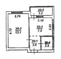 1-комнатная планировка квартиры в доме по адресу Кошевая улица 92/56
