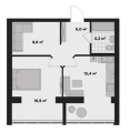 1-комнатная планировка квартиры в доме по адресу Кожедуба Ивана улица 3 (4)