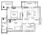 2-кімнатне планування квартири в будинку за адресою Бандери Степана проспект 14б (2)