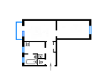 2-комнатная планировка квартиры в доме по проекту 5-60-п