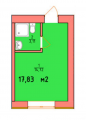 1-кімнатне планування квартири в будинку за адресою Радистів вулиця 24