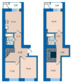 4-комнатная планировка квартиры в доме по адресу Вернадского академика бульвар 24