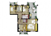 4-комнатная планировка квартиры в доме по адресу Данченко Сергея улица 14а