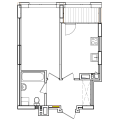 1-комнатная планировка квартиры в доме по адресу Правды / Выговского №7.1