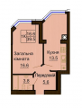 1-комнатная планировка квартиры в доме по адресу Мартынова проспект 14