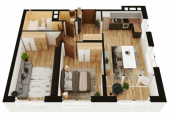 2-комнатная планировка квартиры в доме по адресу Днепровская набережная 18 (6)