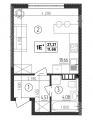 1-комнатная планировка квартиры в доме по адресу Милославская улица 20