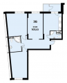 3-комнатная планировка квартиры в доме по адресу Балтийский переулок 23 (3)