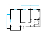 2-комнатная планировка квартиры в доме по проекту 1-КГ-480-52