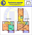 3-кімнатне планування квартири в будинку за адресою Данченка Сергія вулиця 32б