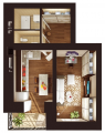 1-комнатная планировка квартиры в доме по адресу Возрождения улица 2