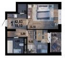 1-комнатная планировка квартиры в доме по адресу Тираспольская улица 54