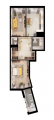 2-комнатная планировка квартиры в доме по адресу Черновола Вячеслава улица дом 6