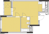 1-комнатная планировка квартиры в доме по адресу Победы проспект 67 (8)