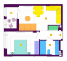 1-комнатная планировка квартиры в доме по адресу Кольцевая дорога 1 (12)
