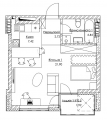 1-кімнатне планування квартири в будинку за адресою Бориспільське шосе дом 3