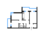 3-кімнатне планування квартири в будинку по проєкту 87-153.13.87