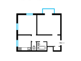 2-комнатная планировка квартиры в доме по проекту 1-204-112