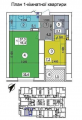 1-комнатная планировка квартиры в доме по адресу Теремковская улица 3а