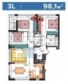 3-комнатная планировка квартиры в доме по адресу Салютная улица 2б (18)