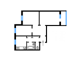 3-кімнатне планування квартири в будинку по проєкту 134