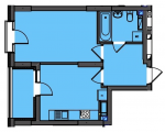 1-комнатная планировка квартиры в доме по адресу Семьи Кульженко улица (Дегтяренко Петра улица) 31б