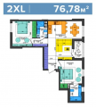2-комнатная планировка квартиры в доме по адресу Салютная улица 2б (11)