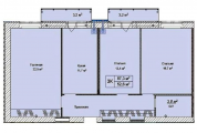 3-комнатная планировка квартиры в доме по адресу Печерского Феодосия улица 20