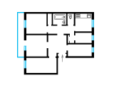 5-кімнатне планування квартири в будинку по проєкту 1-302-5