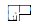 2-комнатная планировка квартиры в доме по проекту 1-201-6