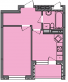 1-комнатная планировка квартиры в доме по адресу Калнышевского Петра улица (Майорова Михаила улица) 6